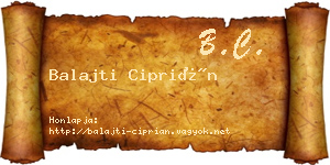 Balajti Ciprián névjegykártya